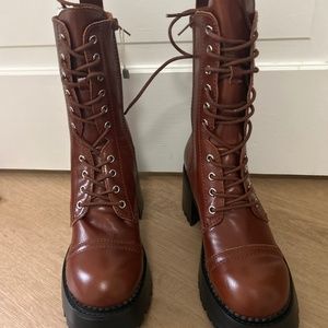 Jeffrey Campbell Leather Combat Boots